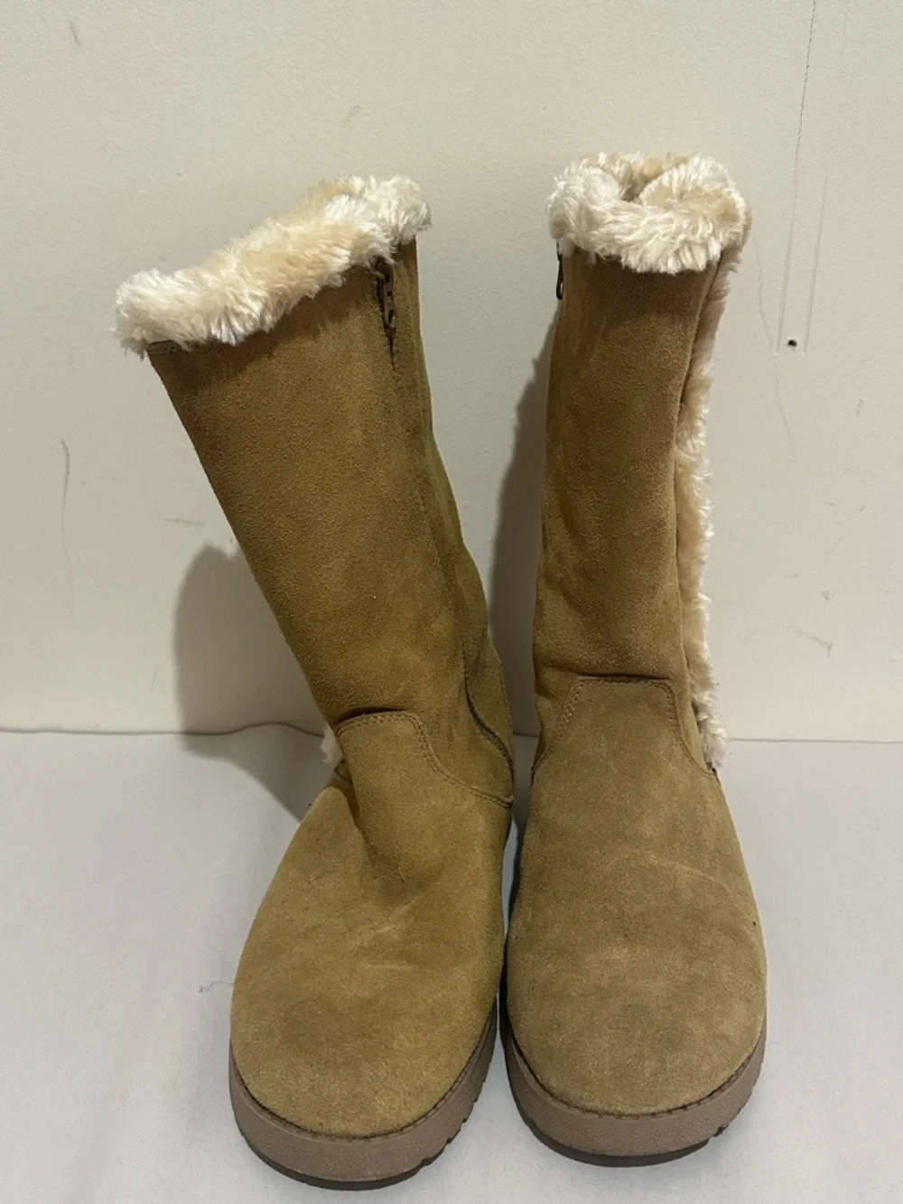 Universal Thread Size 10 Daniela Tan Genuine Suede Faux Fur Mid Calf Boots